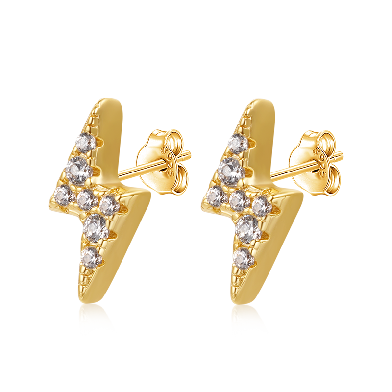 Gnoce Lightning Bolt Stud Earrings_4