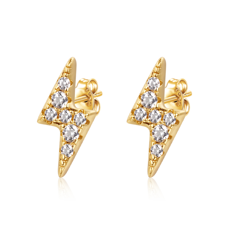 Gnoce Lightning Bolt Stud Earrings_1