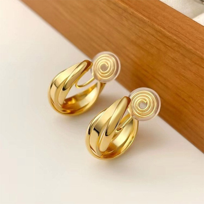 Gnoce Gold Geometric Metal Ear Clips_2