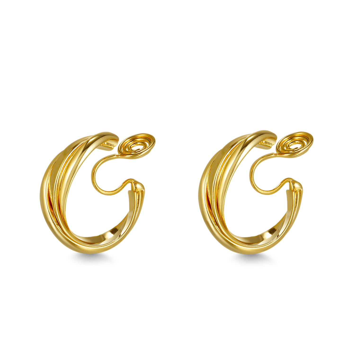 Gnoce Gold Geometric Metal Ear Clips_1