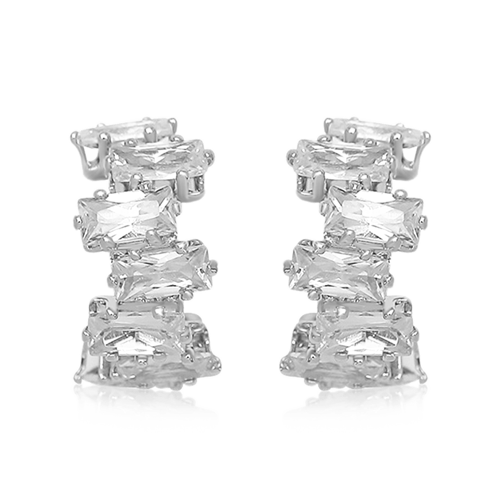 Gnoce Irregular Zircon C-shaped Ear Clips_2