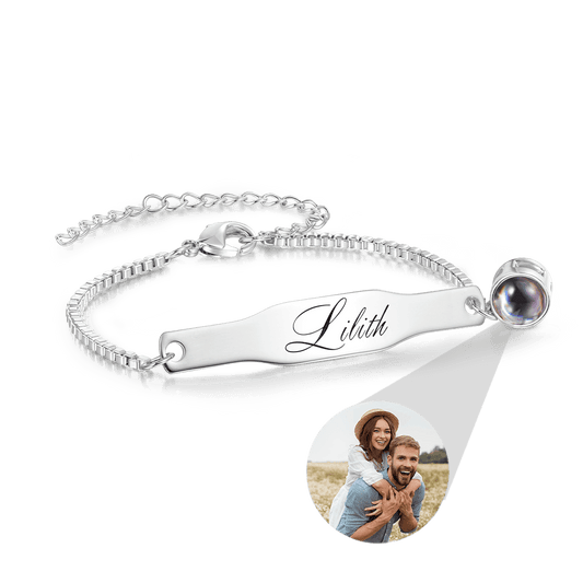 Gnoce Adjustable Projection Couple's Memories Engravable Bracelet_1