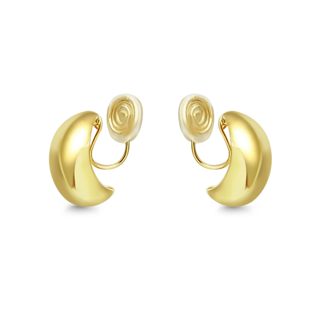 Gnoce Simple Huggie Water Drop Ear Clips_2