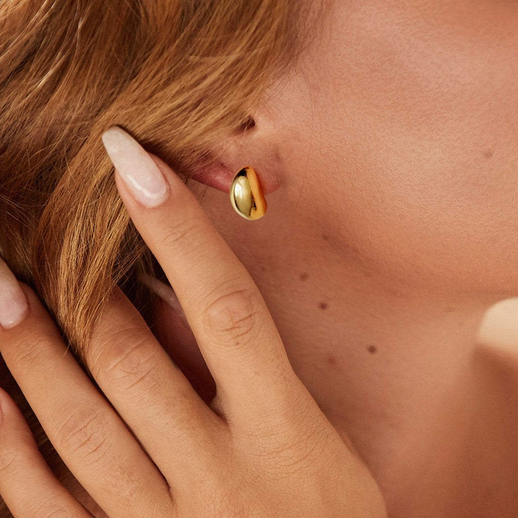 Gnoce Simple Huggie Water Drop Ear Clips_6