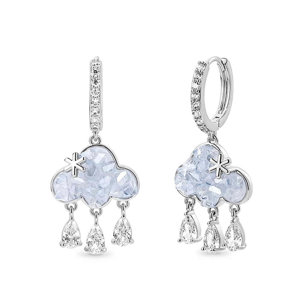 Gnoce Blue Cloud Tassel Stud Earrings_1