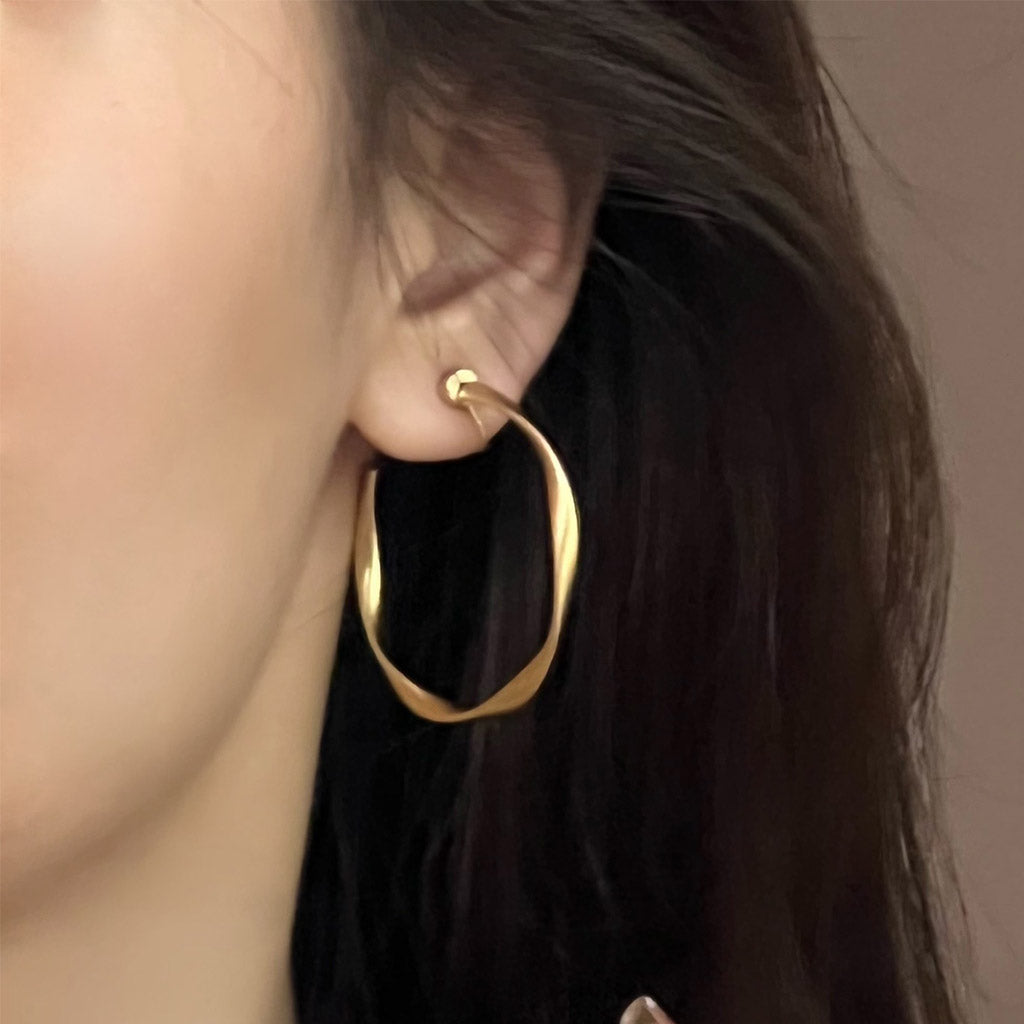 Gnoce Geometric Element Circle Ear Clips_4