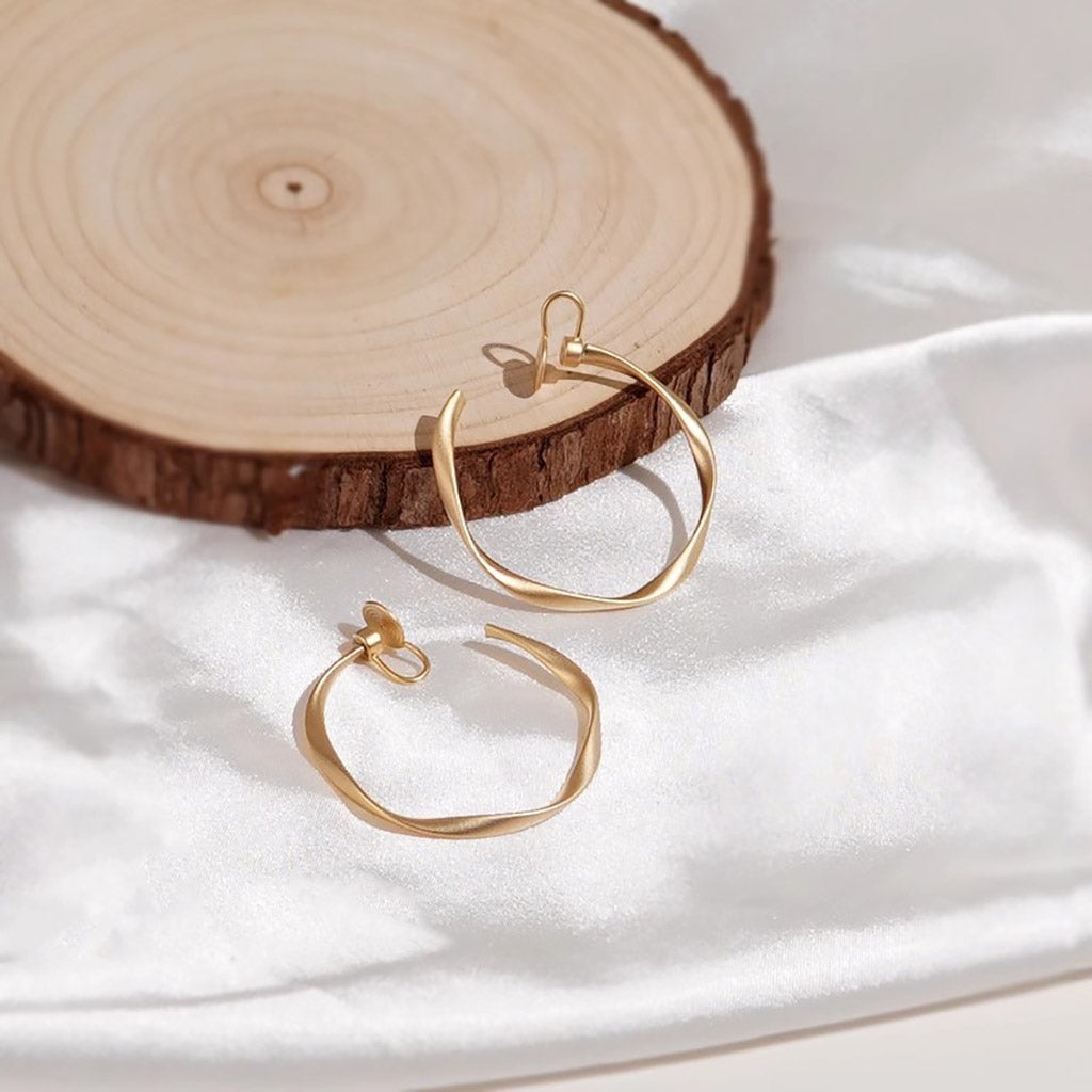 Gnoce Geometric Element Circle Ear Clips_3