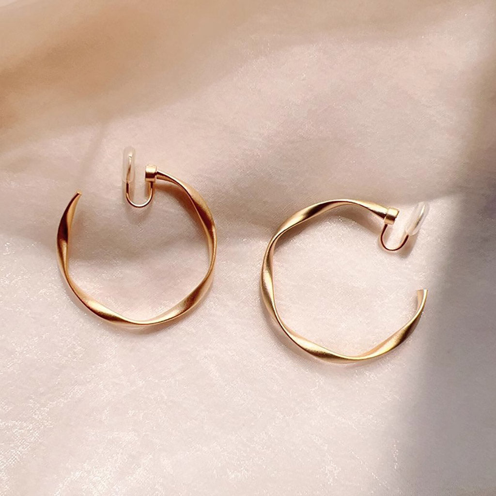 Gnoce Geometric Element Circle Ear Clips_2