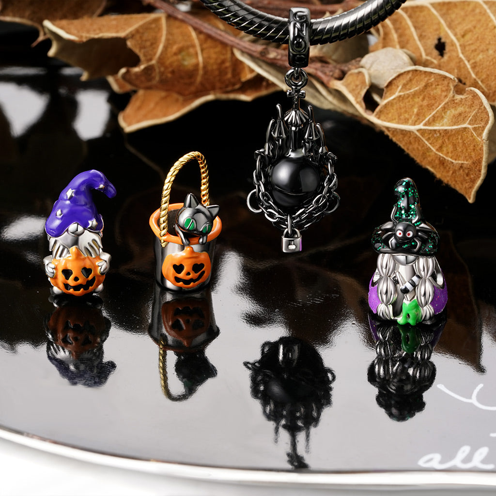 Gnoce Halloween Bucket With Removable Black Cat Charm_5
