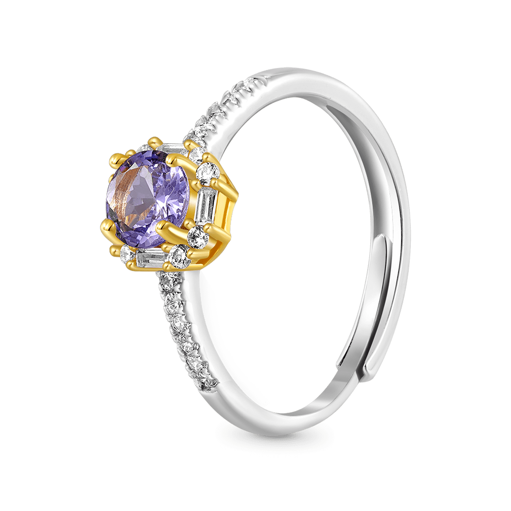 Gnoce Adjustable Round-cut Tanzanite Promise Ring_2