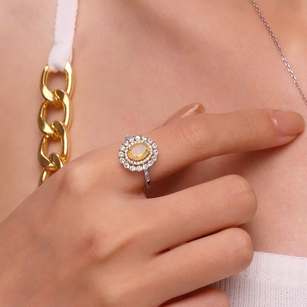 Gnoce Adjustable Oval-cut Citrine Promise Ring_5