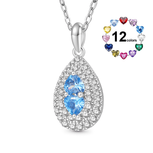 Gnoce Teardrop Birthstone Anniversary Necklace_1