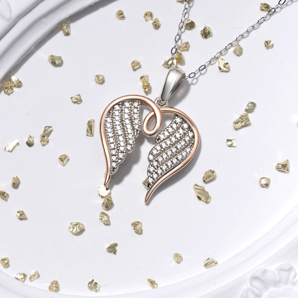 Gnoce 18k Rose Gold Angel Wings Necklace_4