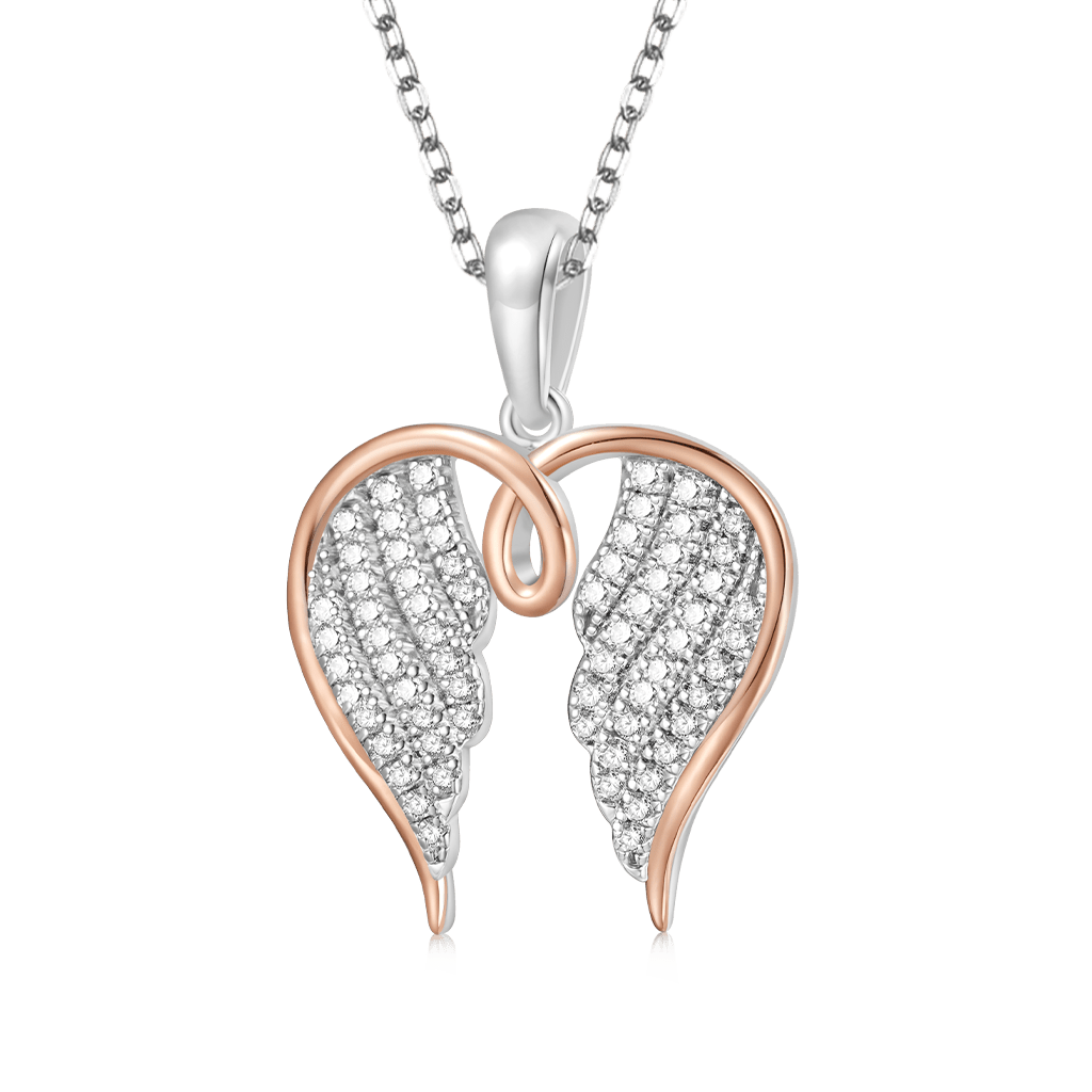 Gnoce 18k Rose Gold Angel Wings Necklace_1
