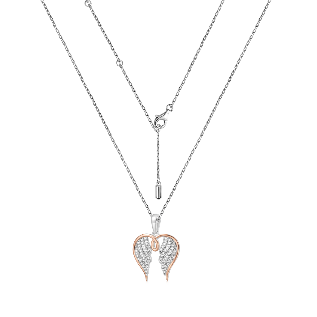 Gnoce 18k Rose Gold Angel Wings Necklace_3