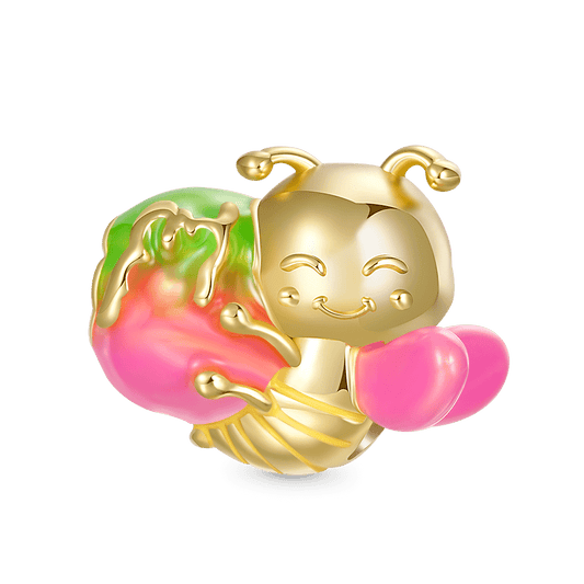 Gnoce 18K Gold Plated Bee Honeycomb Charm_1