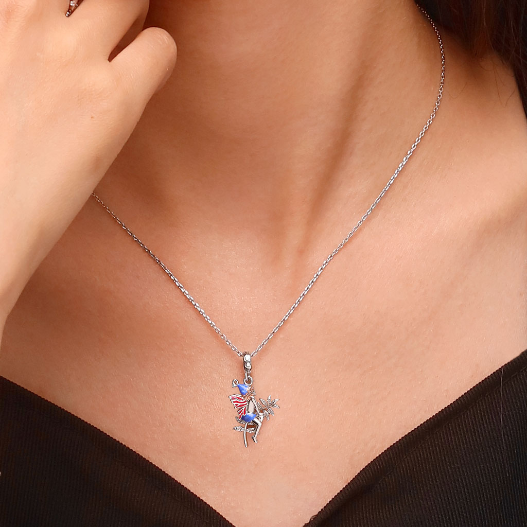 Gnoce Red Wings Fairy Puck Pendant Dangle Charm_5