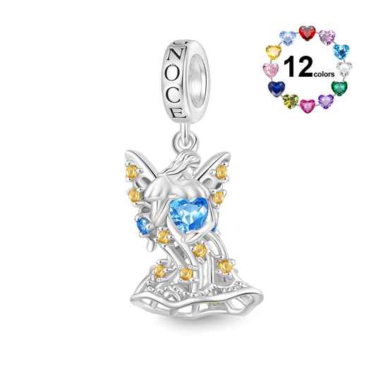 Gnoce Fairy Queen Titania Embraces Heart Birthstone Pendant Dangle Charm_1