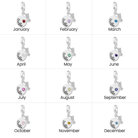 Gnoce Engravable Birthstone Shooting Star Clasp Clusters Charm_8