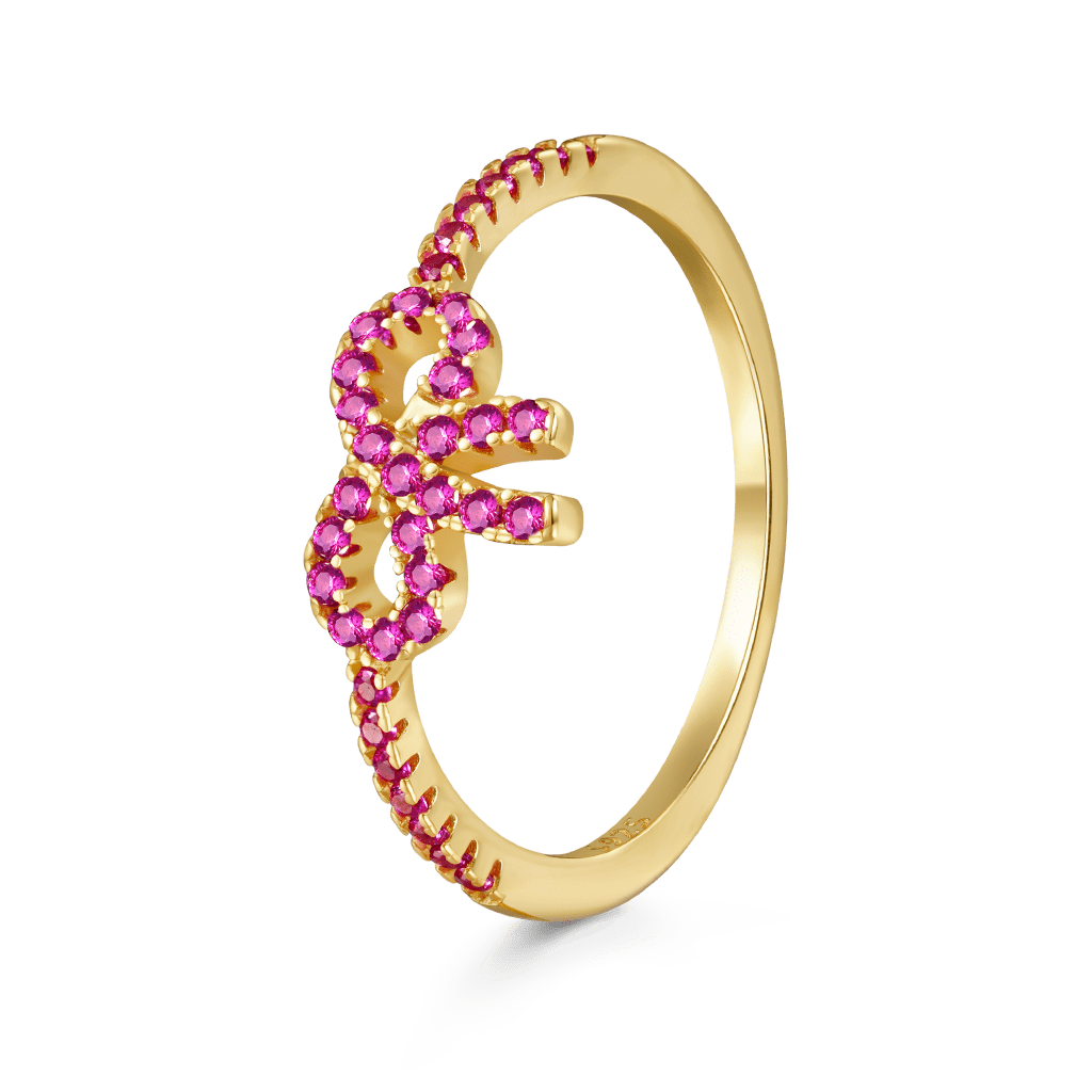 Gnoce Pink Pavé Bow Ring_2