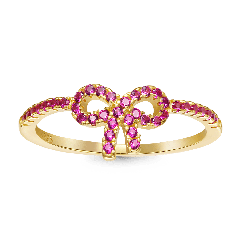 Gnoce Pink Pavé Bow Ring_1