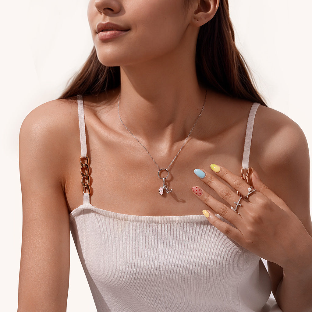 Gnoce Simple Circle Link Necklace_5