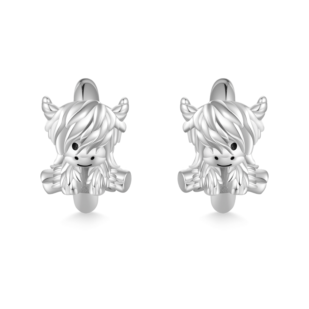Gnoce Highland Cow Hoop Stud Earrings_1