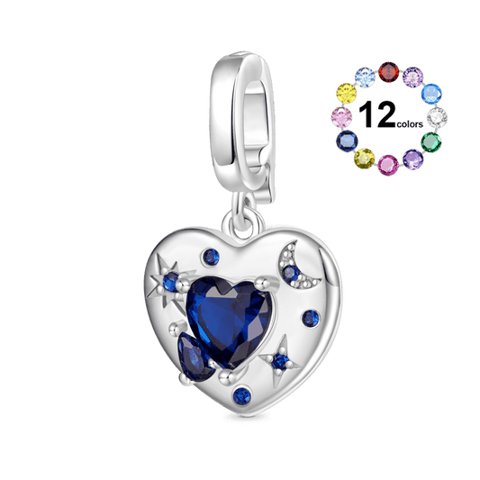 Gnoce Birthstone Heart Moon Clasp Clusters Charm_1