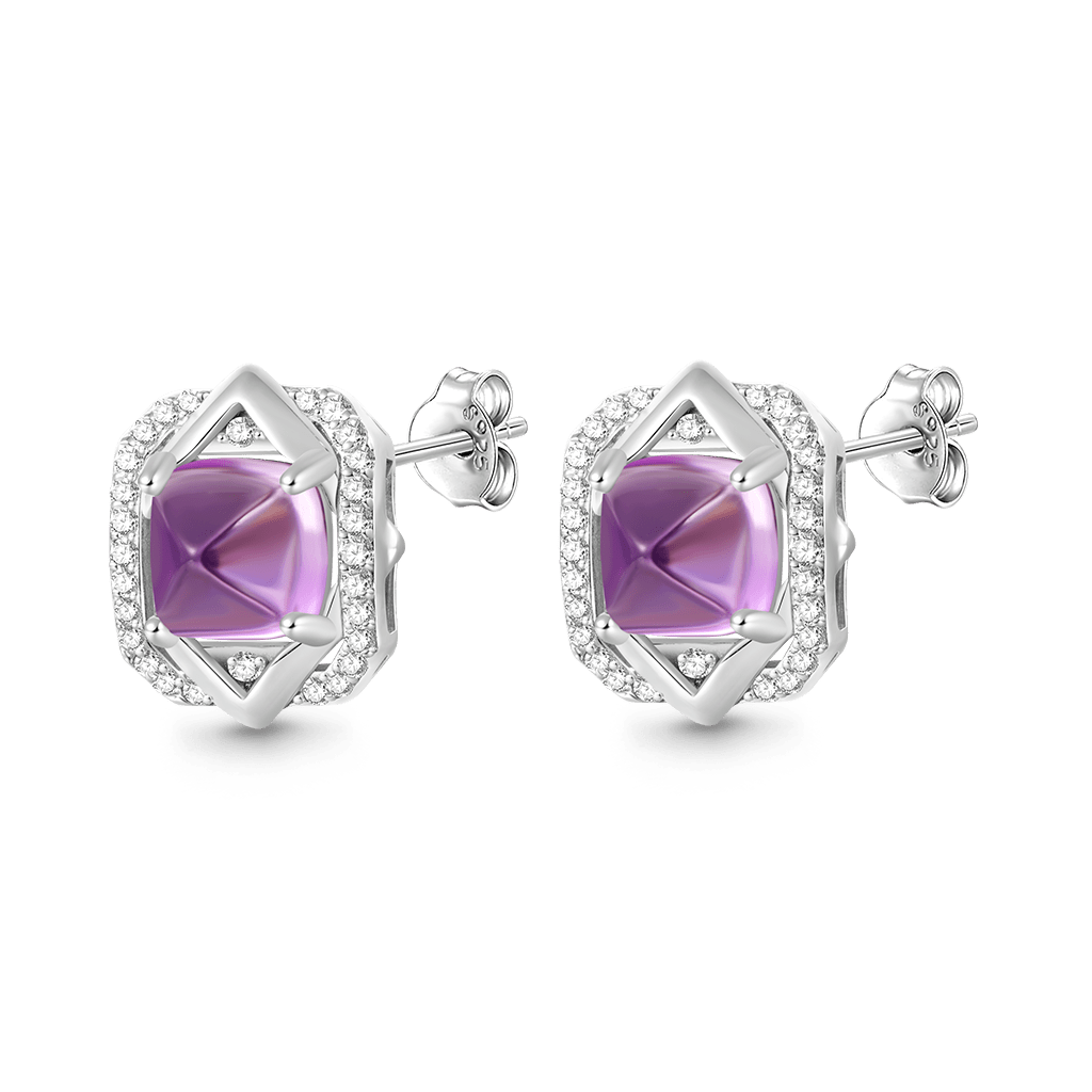 Gnoce Luxurious Amethyst Stud Earrings_1