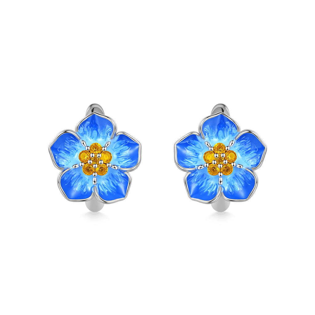 Gnoce Forget-Me-Not Flower Hoop Earrings_1
