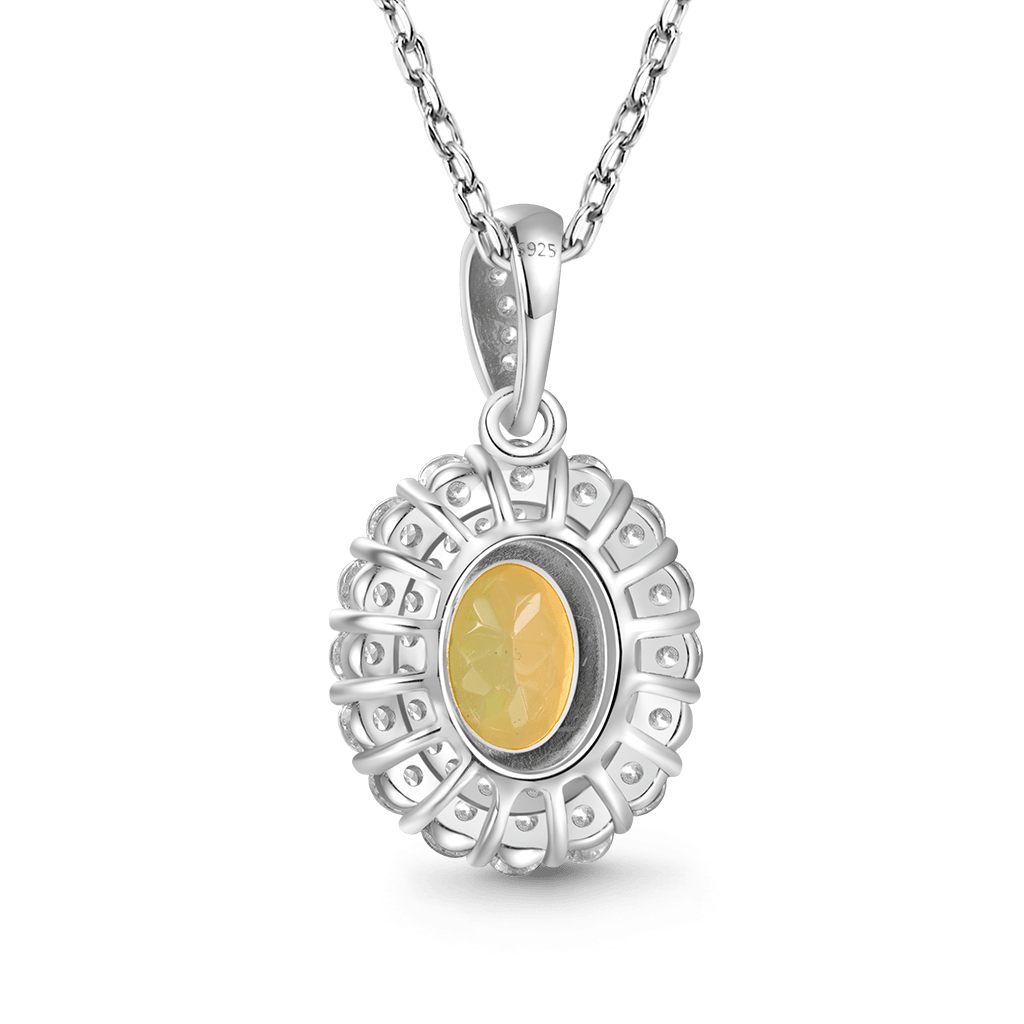 Gnoce Oval-cut Citrine Opal Pendant Necklace_2