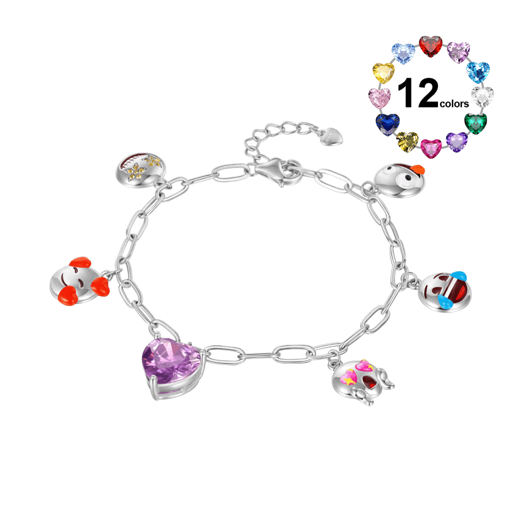 Gnoce Birthstone emoji Feelings Chain Bracelet_1