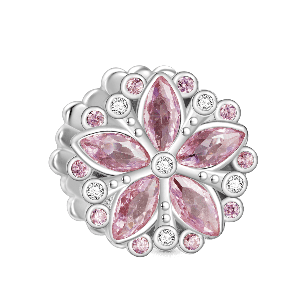 Gnoce Delicate Pink Gemstone Flower Charm_2