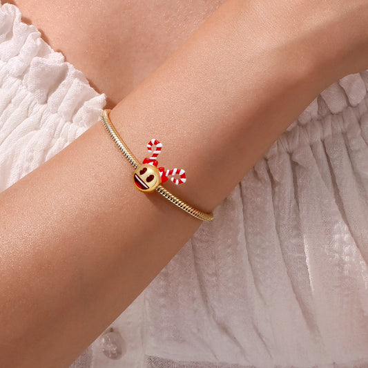Gnoce emoji Candy Cane Smiling Face Charm_5