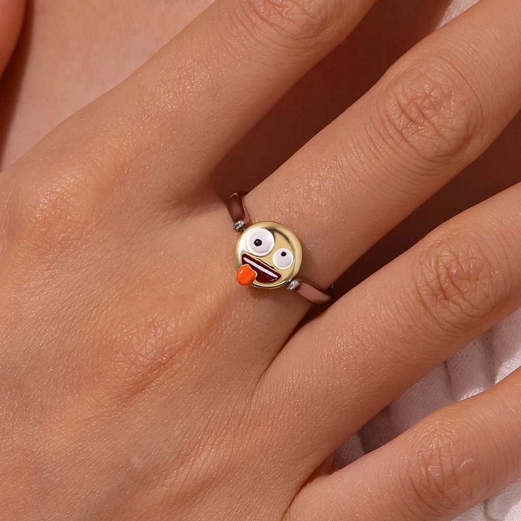 Gnoce emoji Zanny Face Reversible to Dizzy Face Ring_6