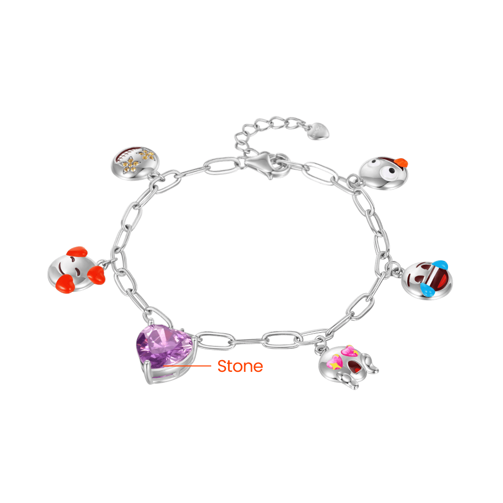 Gnoce Birthstone emoji Feelings Chain Bracelet_2
