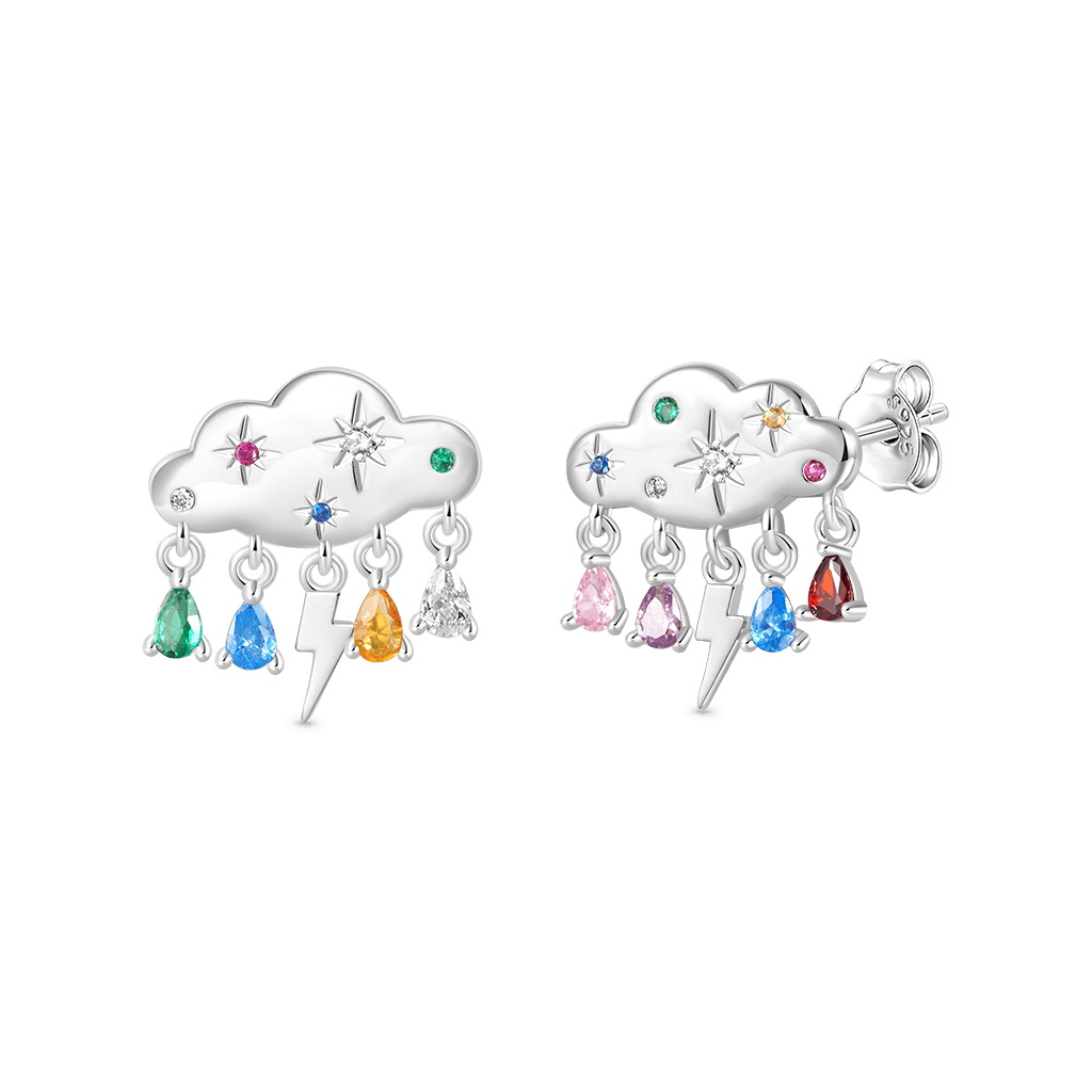 Gnoce Cloud Raindrop Birthstone Stud Earrings_3