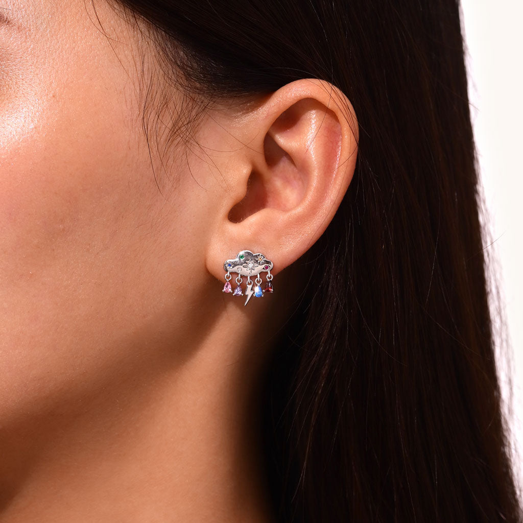 Gnoce Cloud Raindrop Birthstone Stud Earrings_5