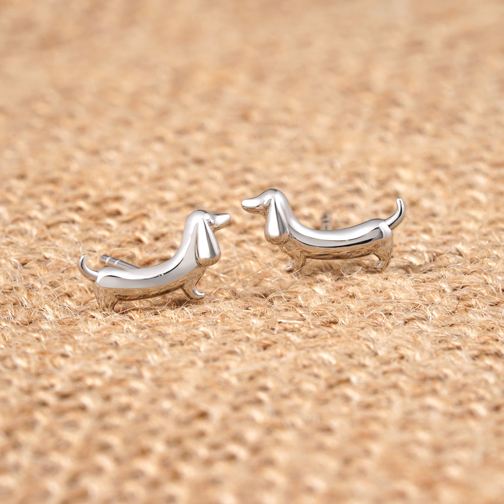 Gnoce Dachshund Dog Stud Earrings_3