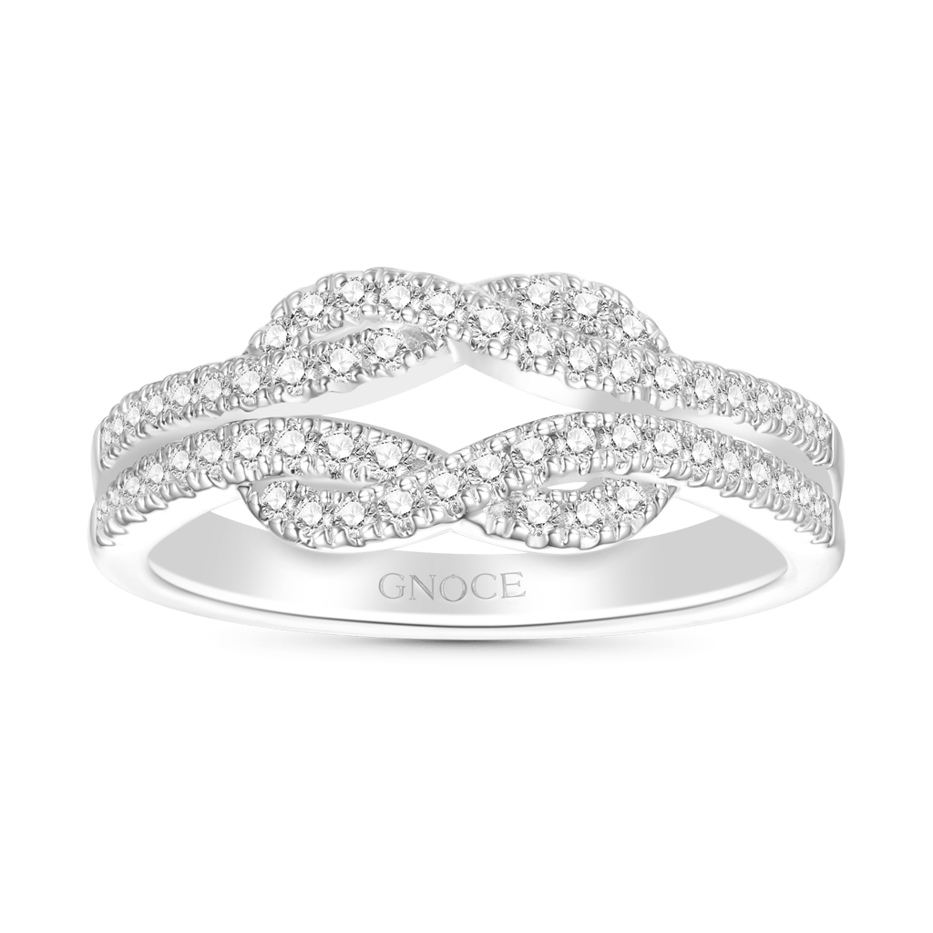 Gnoce Intertwined Infinite Pave White CZ Band Ring_1