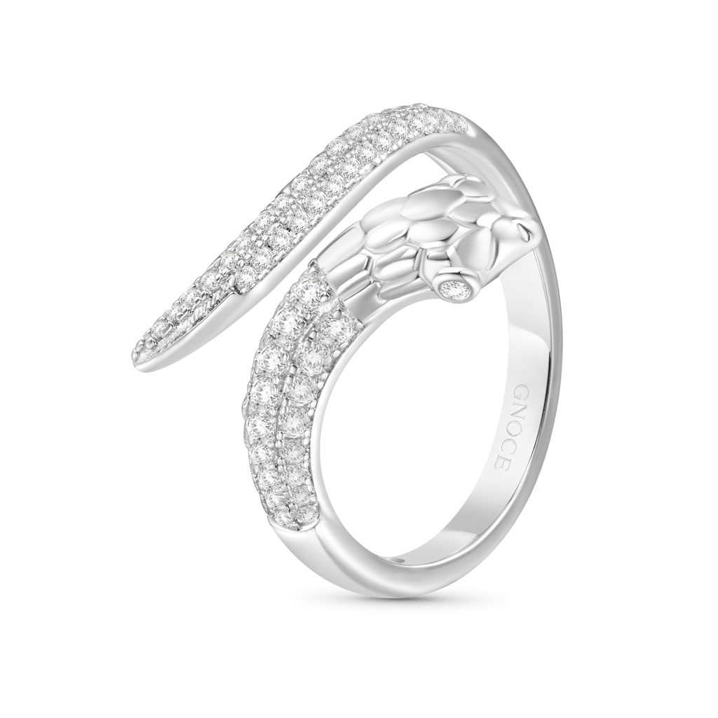 Gnoce Gothic Pave White CZ Snake Ring_2