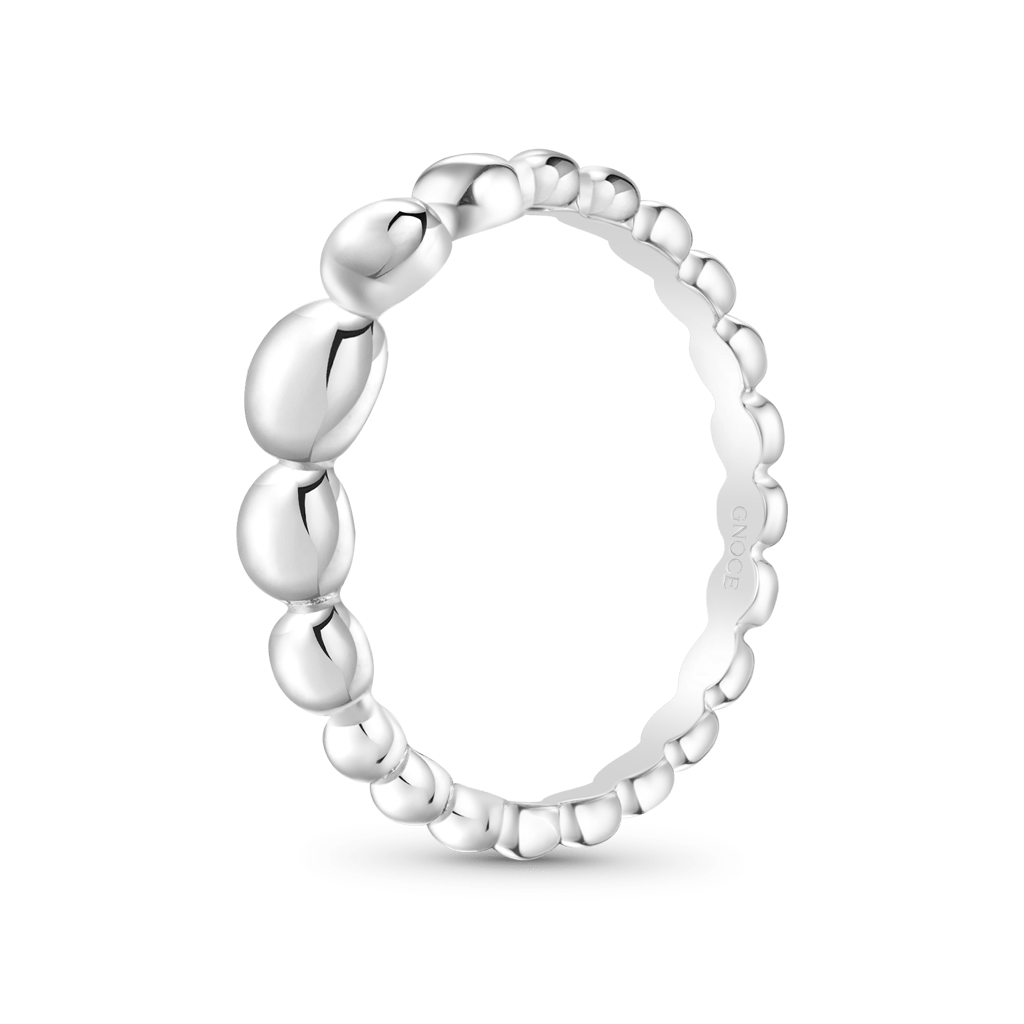 Gnoce Sterling Silver Bead Ball Stackable Ring_2