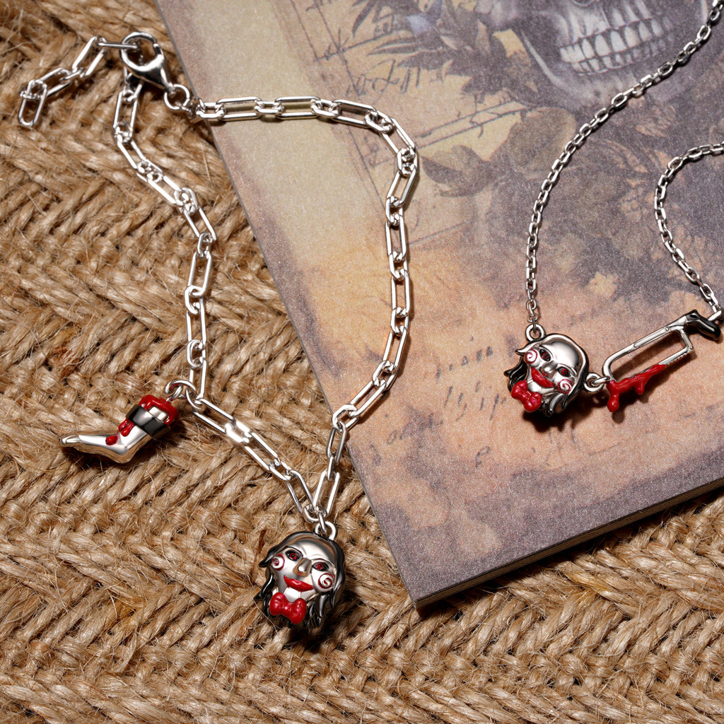 Gnoce Horror SAW Billy Severed Leg Chain Bracelet_5