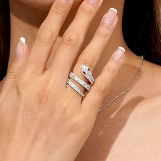 Gnoce Brilliant Diamond Pave Snake Wrap Rings_5