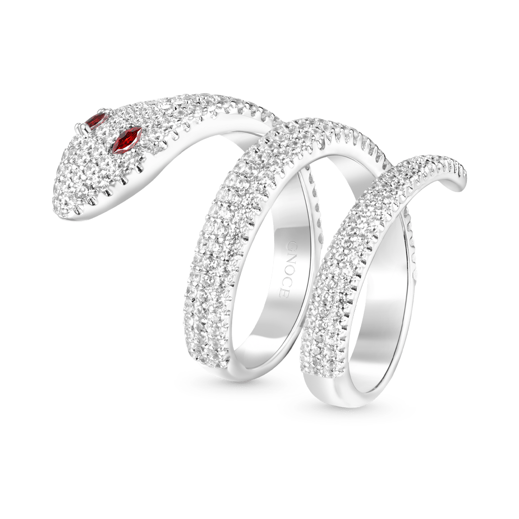 Gnoce Brilliant Diamond Pave Snake Wrap Rings_2