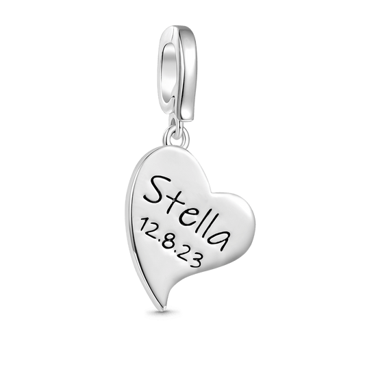 Gnoce Engravable ‘Love you forever’ Heart Anniversary Clasp Clusters Charm_1