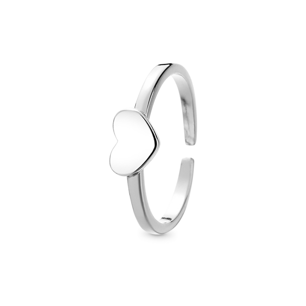 Gnoce 'Vows of Love' Heart Adjustable Couple Rings_3