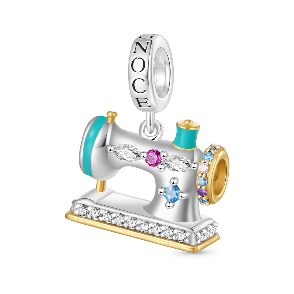 Gnoce Green Happy Sewing Machine Pendant Dangle Charm_1