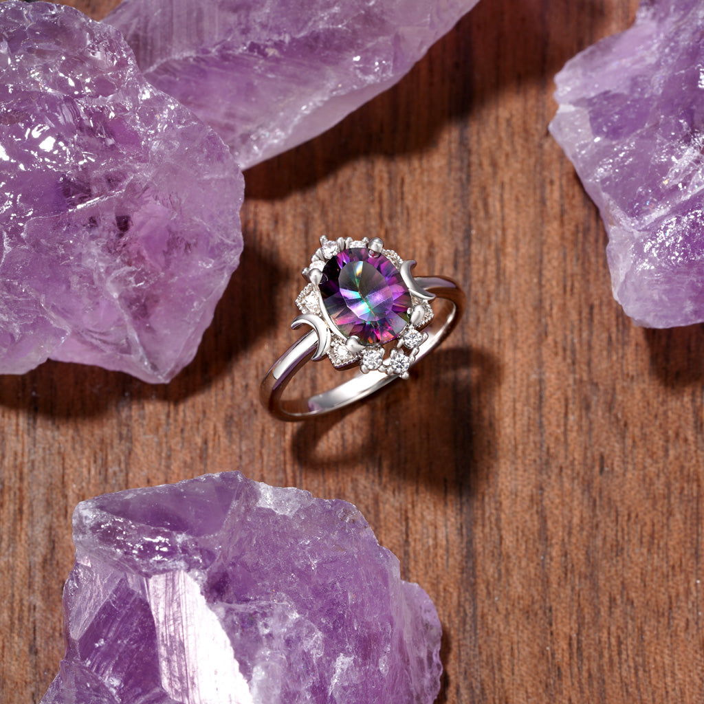 Gnoce Oval Mystic Colorful Moon Solitaire Ring_3