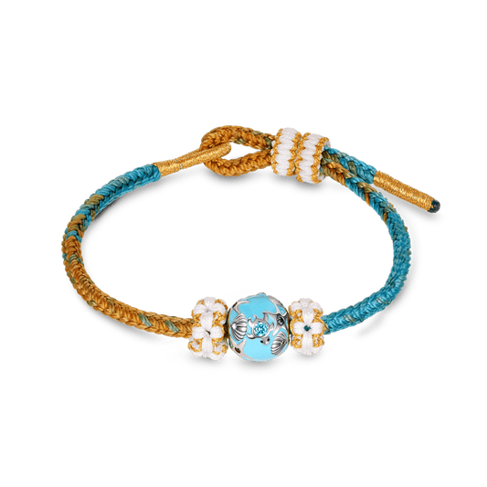 Gnoce Lucky Peach Blossom Hand-woven Bracelet with Sea World Charm_1